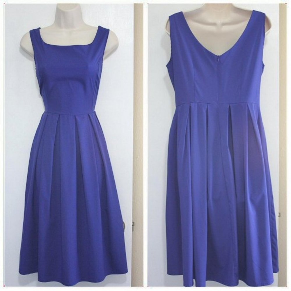 Pretty Blue Fit & Flare Dress Size M